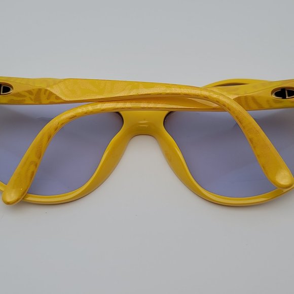 Christian Dior 2224 40 Yellow Tiger Stripe Rhinestone Frame Blue Lens Sunglasses main image 12